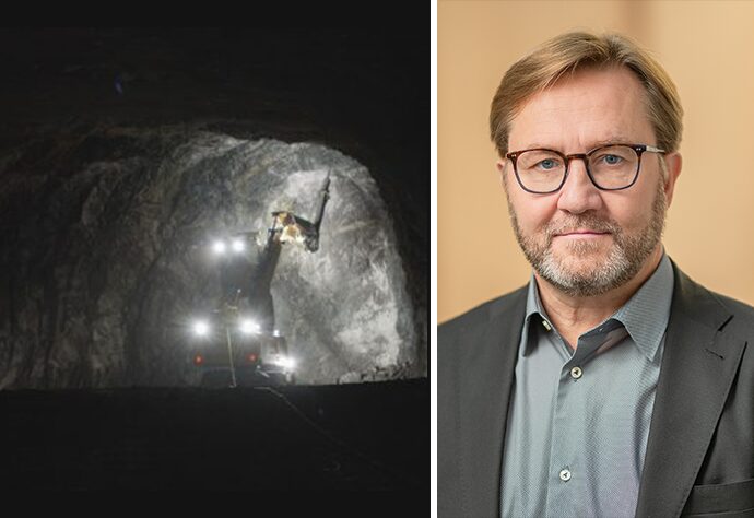 Tunnelarbete och avdelningschef Jörgen Niklasson som har kort hår, mörka glasögonbågar och mörk kavaj.